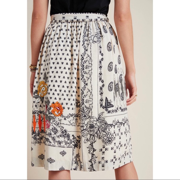 Anthropologie Vineet Bahl Devi Embroidered Midi Skirt NWT New S - Picture 13 of 16